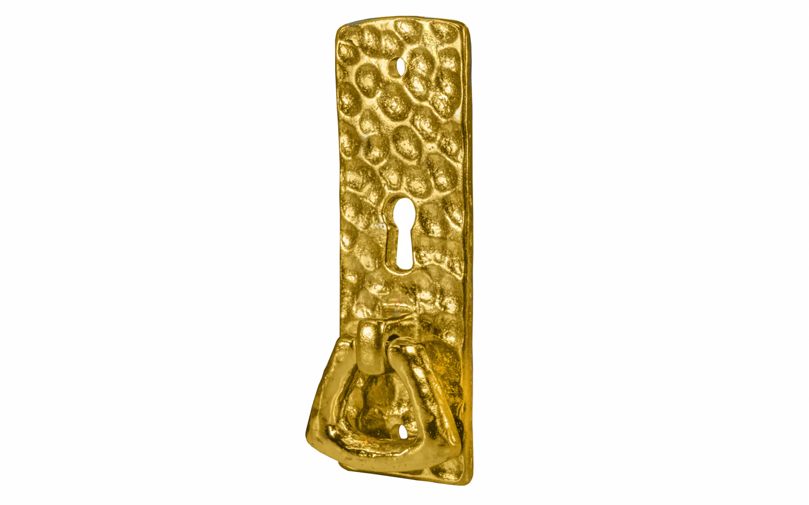 Solid Brass Hammered Keyhole & Drop Pull - Image 2