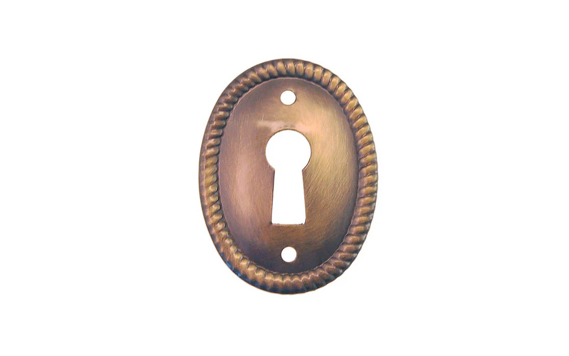 Stamped Brass Vertical Oval Keyhole