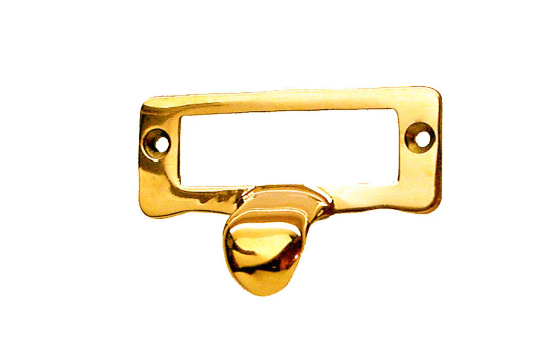 Solid Brass Label Holder with Finger Pull