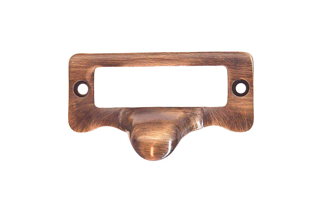 Solid Brass Label Holder with Finger Pull - Image 2