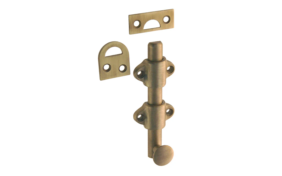 Solid Brass Medium-Duty Surface Bolt - 4" Long - Image 4