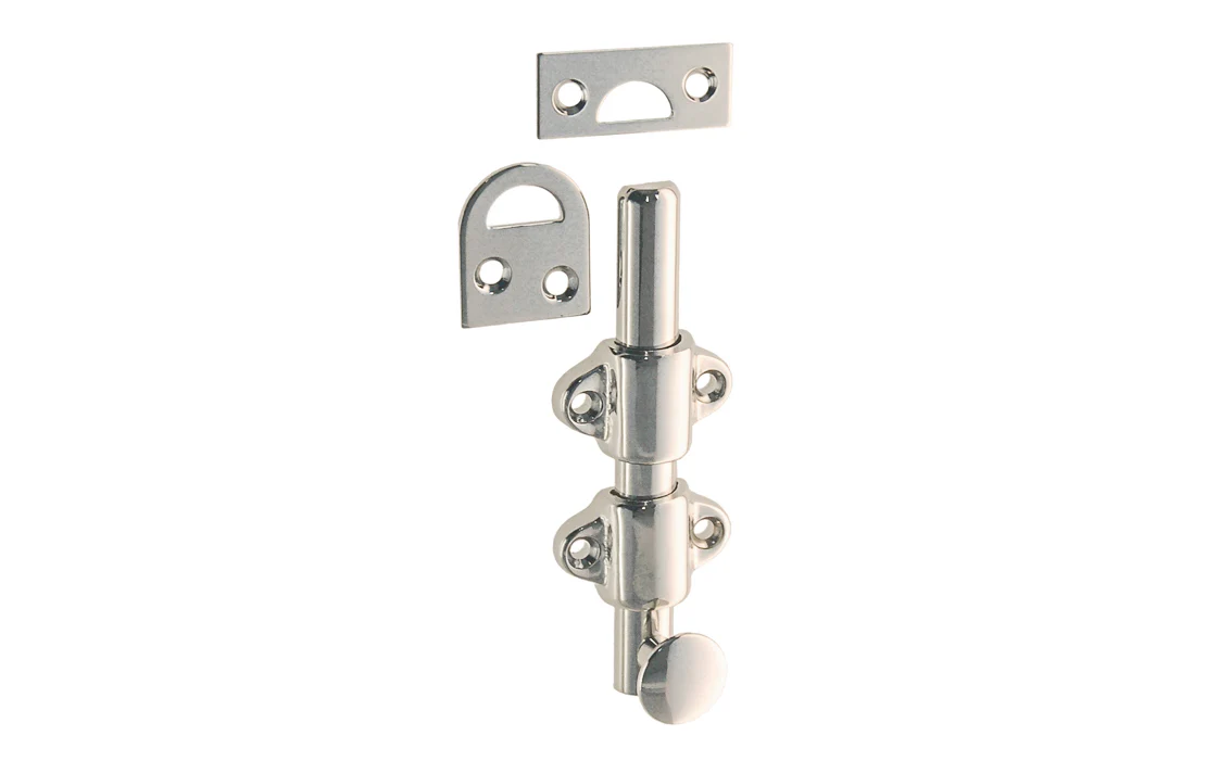 Solid Brass Medium-Duty Surface Bolt - 4" Long - Image 5