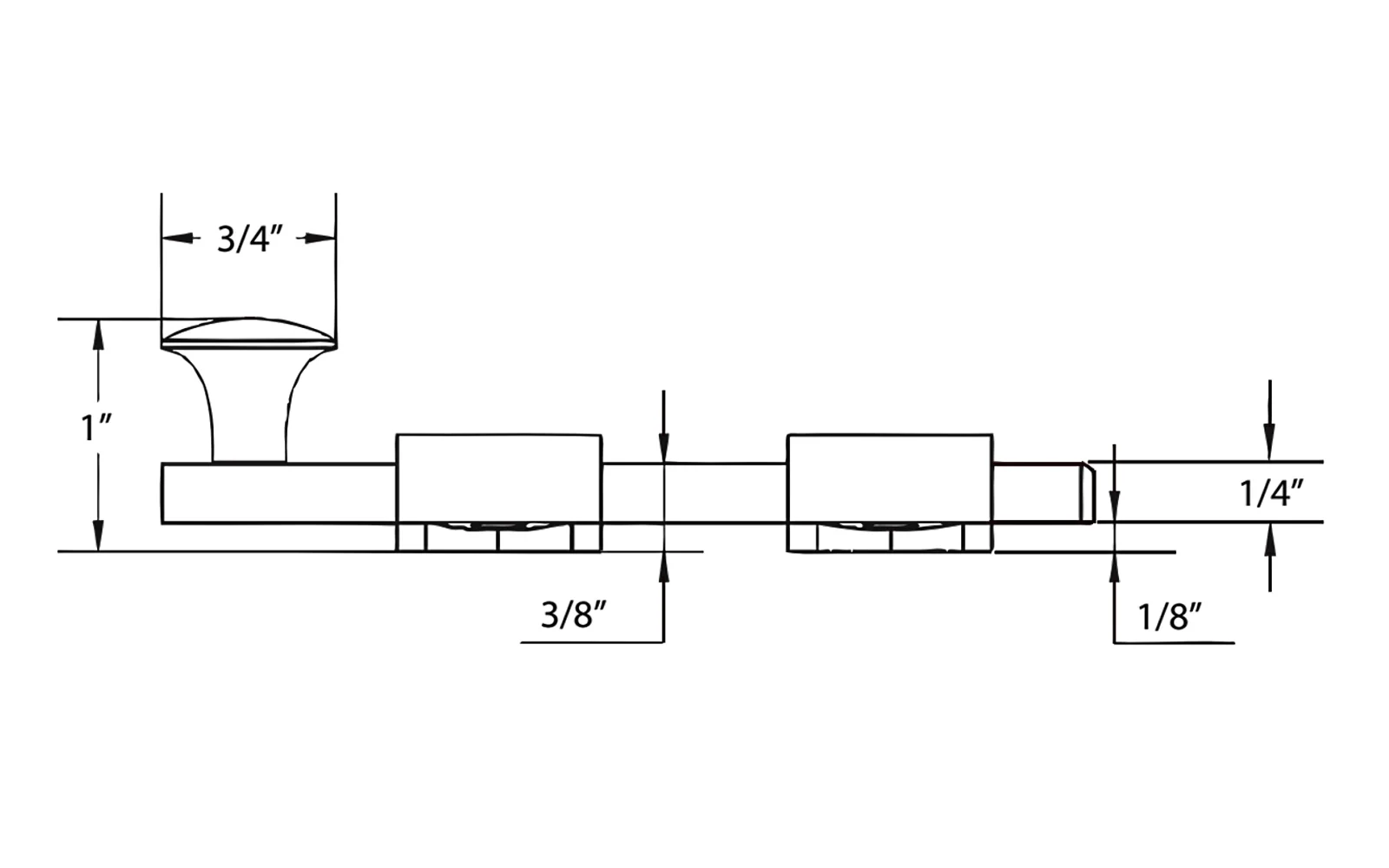 Solid Brass Medium-Duty Surface Bolt - 6" Long - Image 3