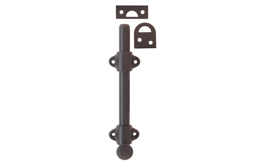 Solid Brass Medium-Duty Surface Bolt - 6" Long - Image 4