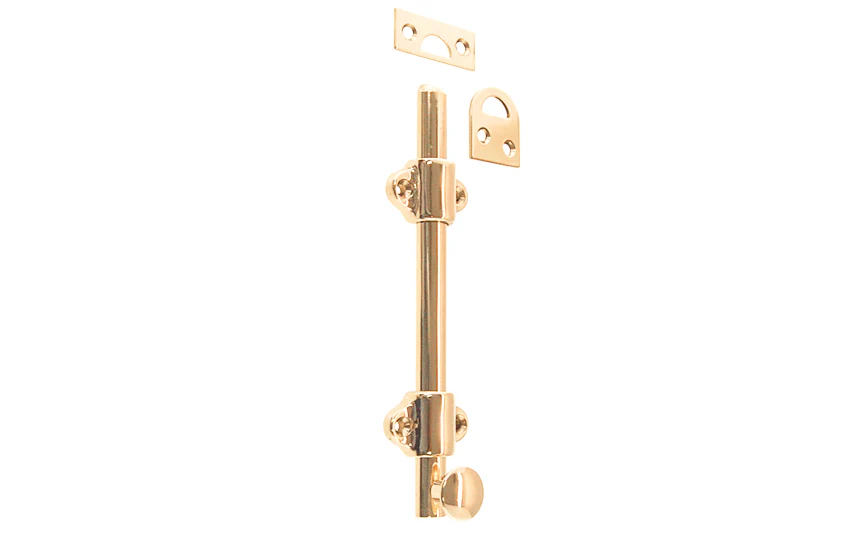 Solid Brass Medium-Duty Surface Bolt - 6" Long - Image 5