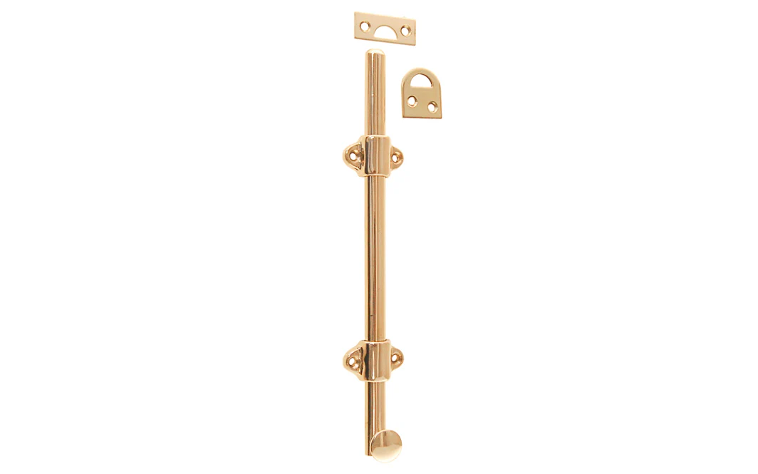 Solid Brass Medium-Duty Surface Bolt - 8" Long - Image 2