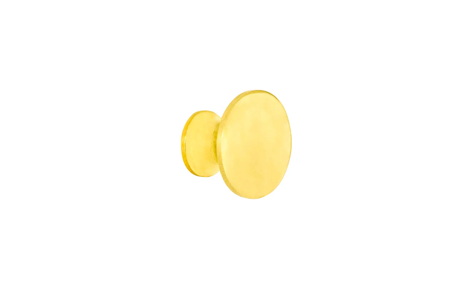 Solid Brass Flat-Top Mini Knob ~ 3/4" Diameter - Image 2