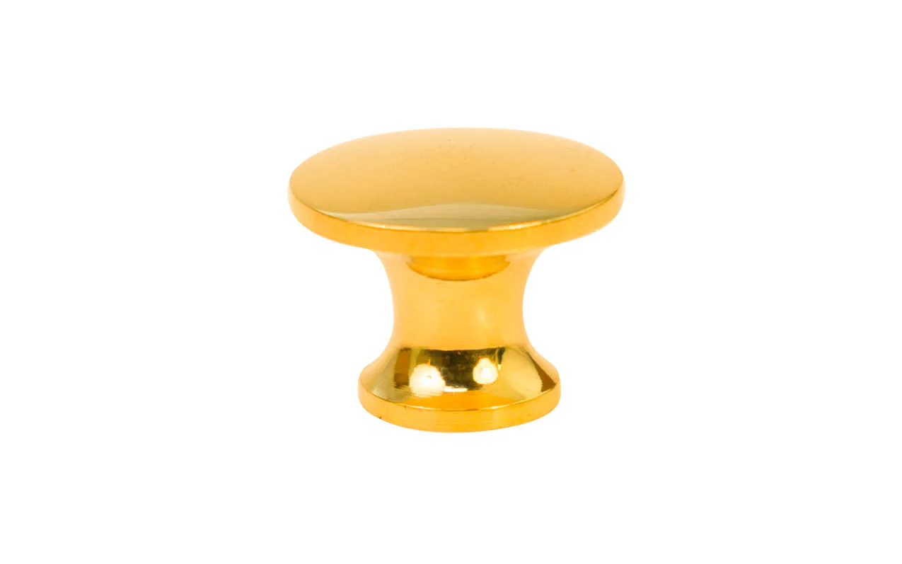 Solid Brass Flat-Top Mini Knob ~ 5/8" Diameter