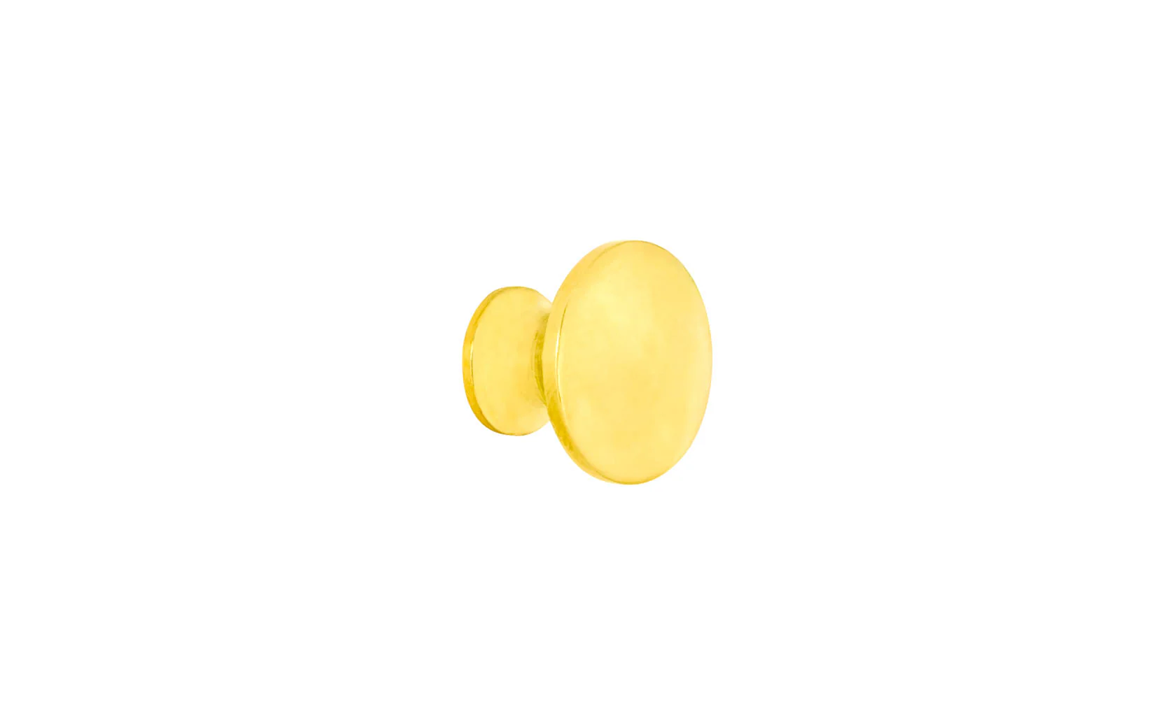 Solid Brass Flat-Top Mini Knob ~ 5/8" Diameter - Image 2