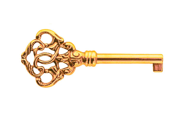 Solid Brass Ornate Skeleton Key ~ 3/16" x 1/4" Bit
