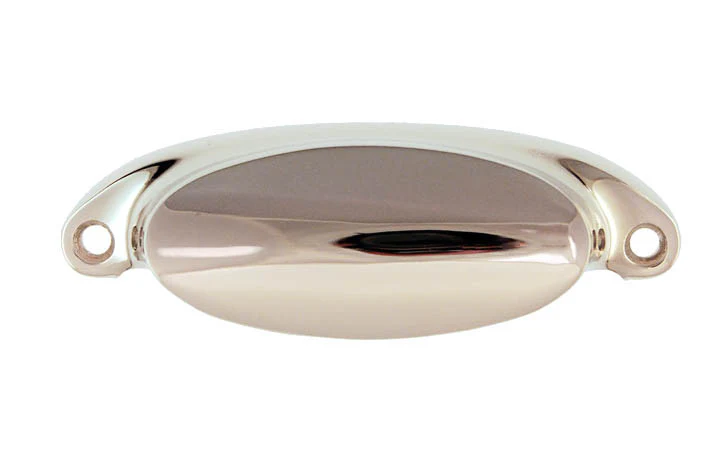 Solid Brass Oval Bin Pull ~ 3-1/8" On Centers - Image 2