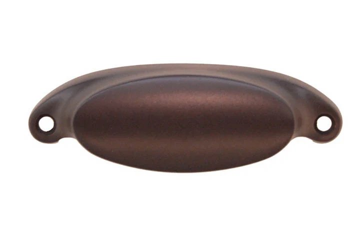 Solid Brass Oval Bin Pull ~ 3-1/8" On Centers - Image 3