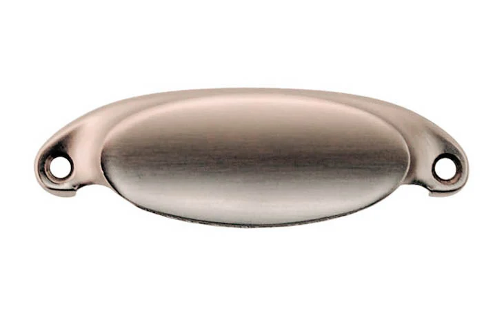 Solid Brass Oval Bin Pull ~ 3-1/8" On Centers - Image 4