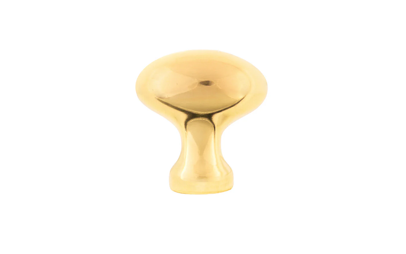 Solid Brass Cabinet Oval Knob ~ 1" Length