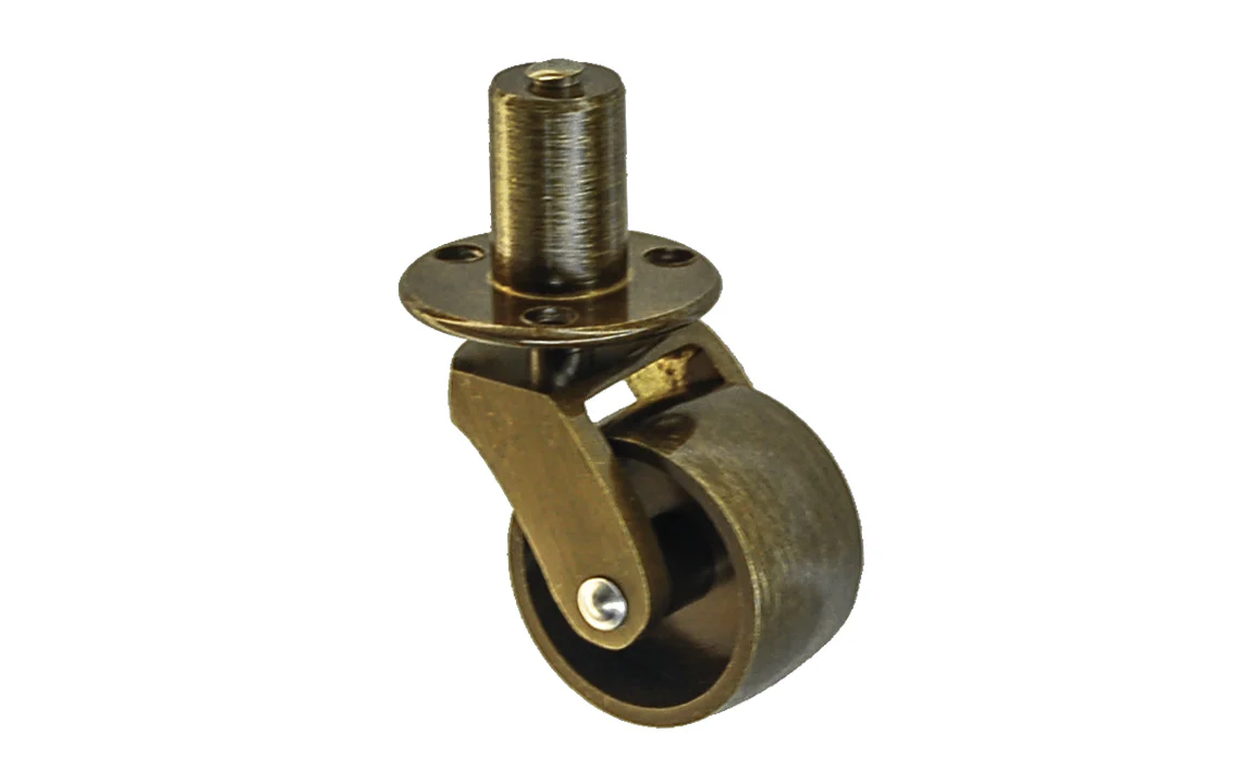 Solid Brass Pivot & Plate Caster ~ 1" Wheel - Image 3