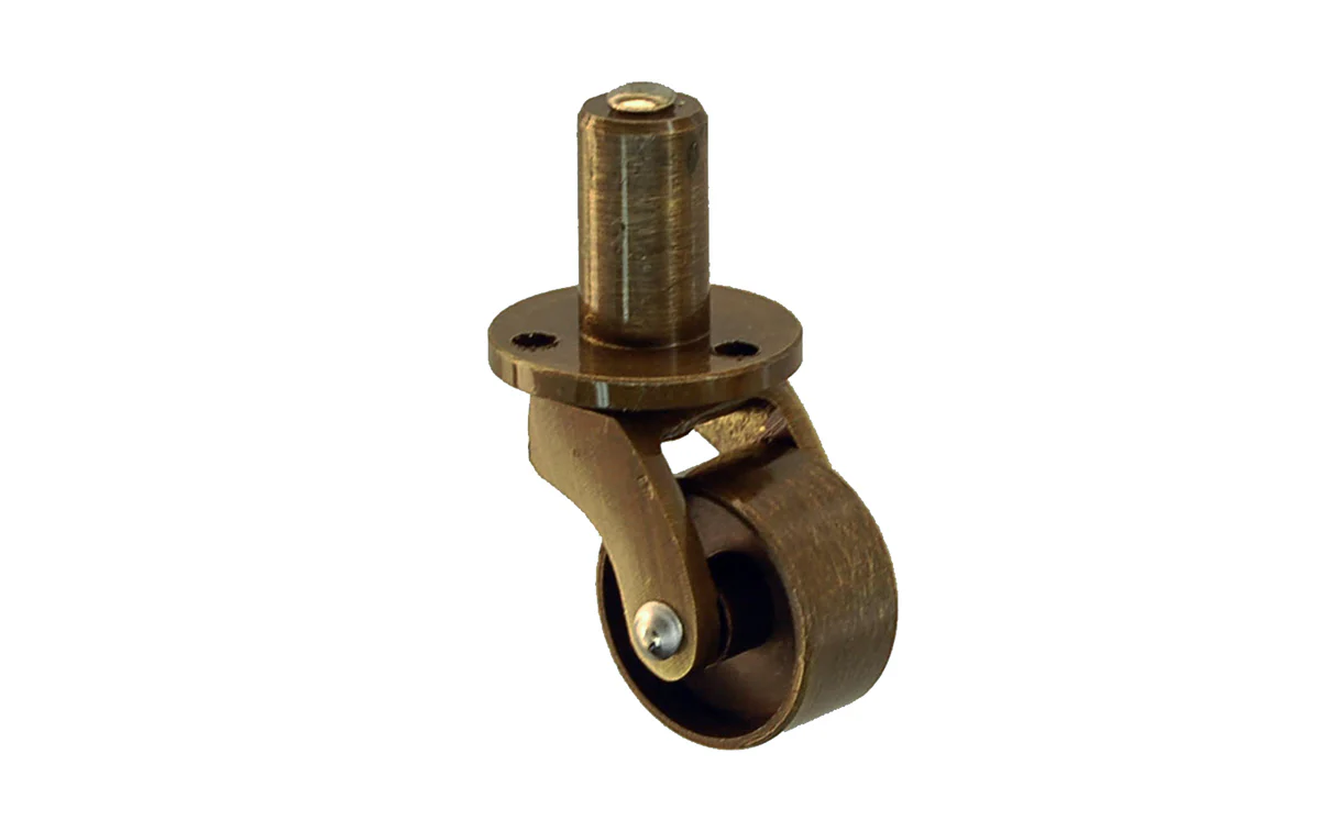Solid Brass Pivot & Plate Caster ~ 3/4" Wheel - Image 2