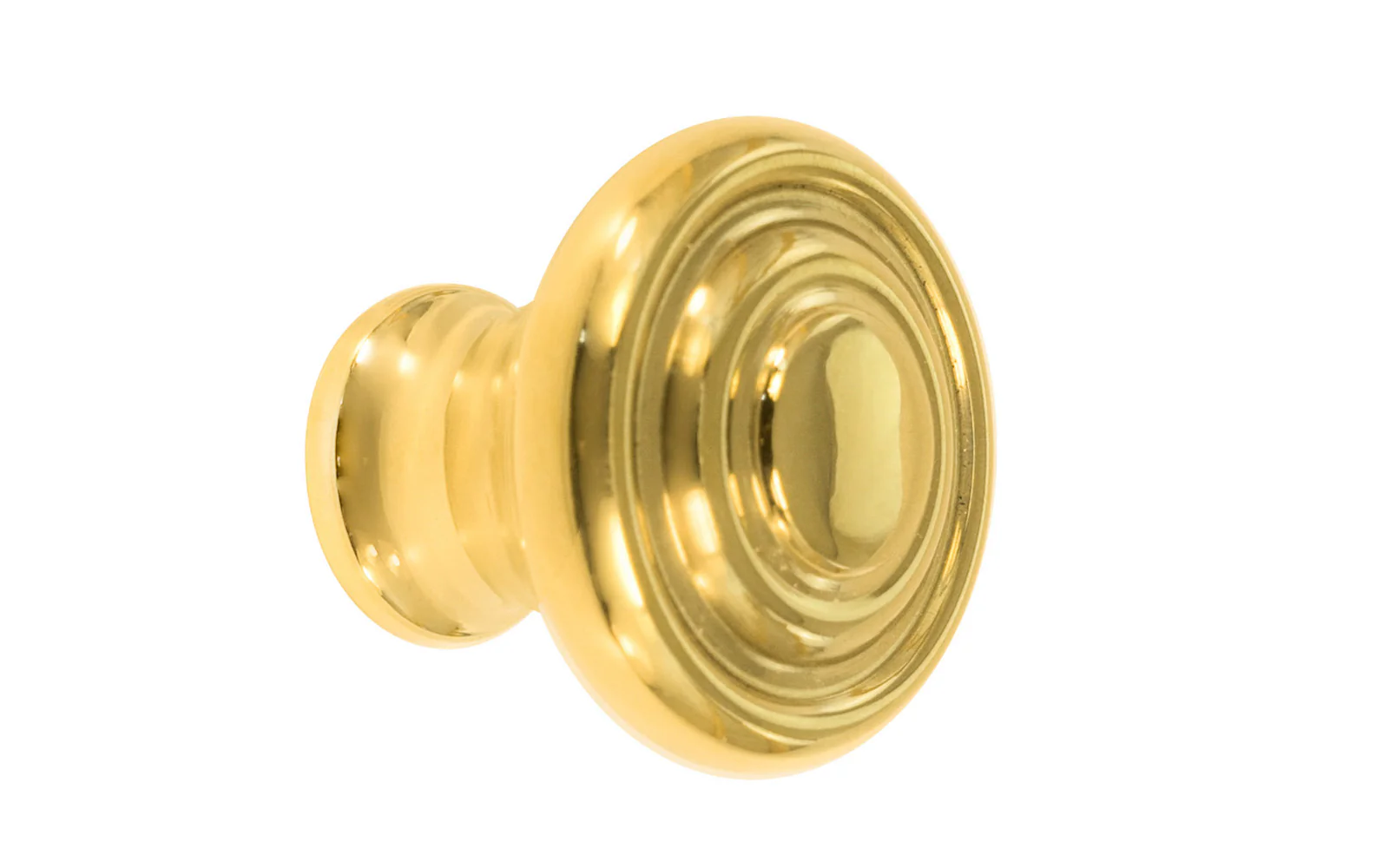 Solid Brass "Art Deco" Style Round Cabinet Knob