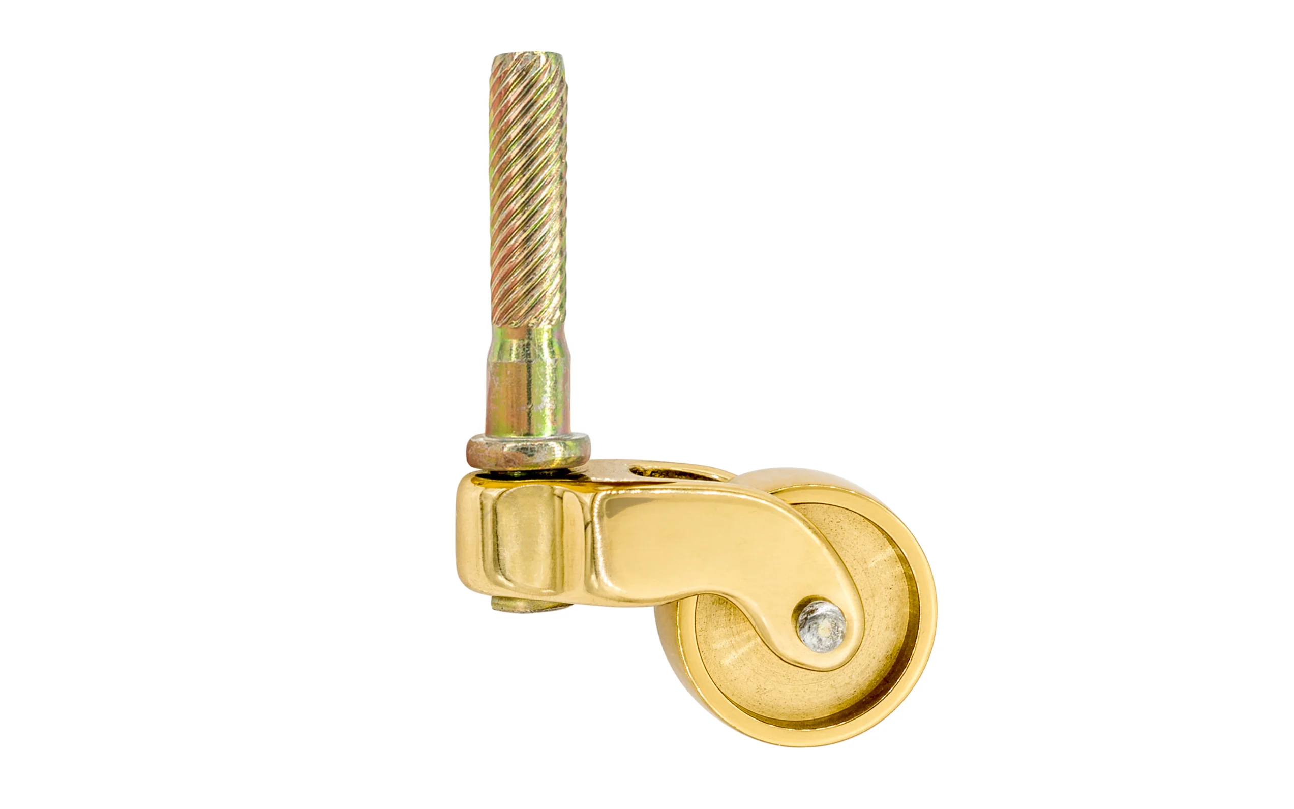 Solid Brass Stem Caster ~ 1" Wheel - Image 2