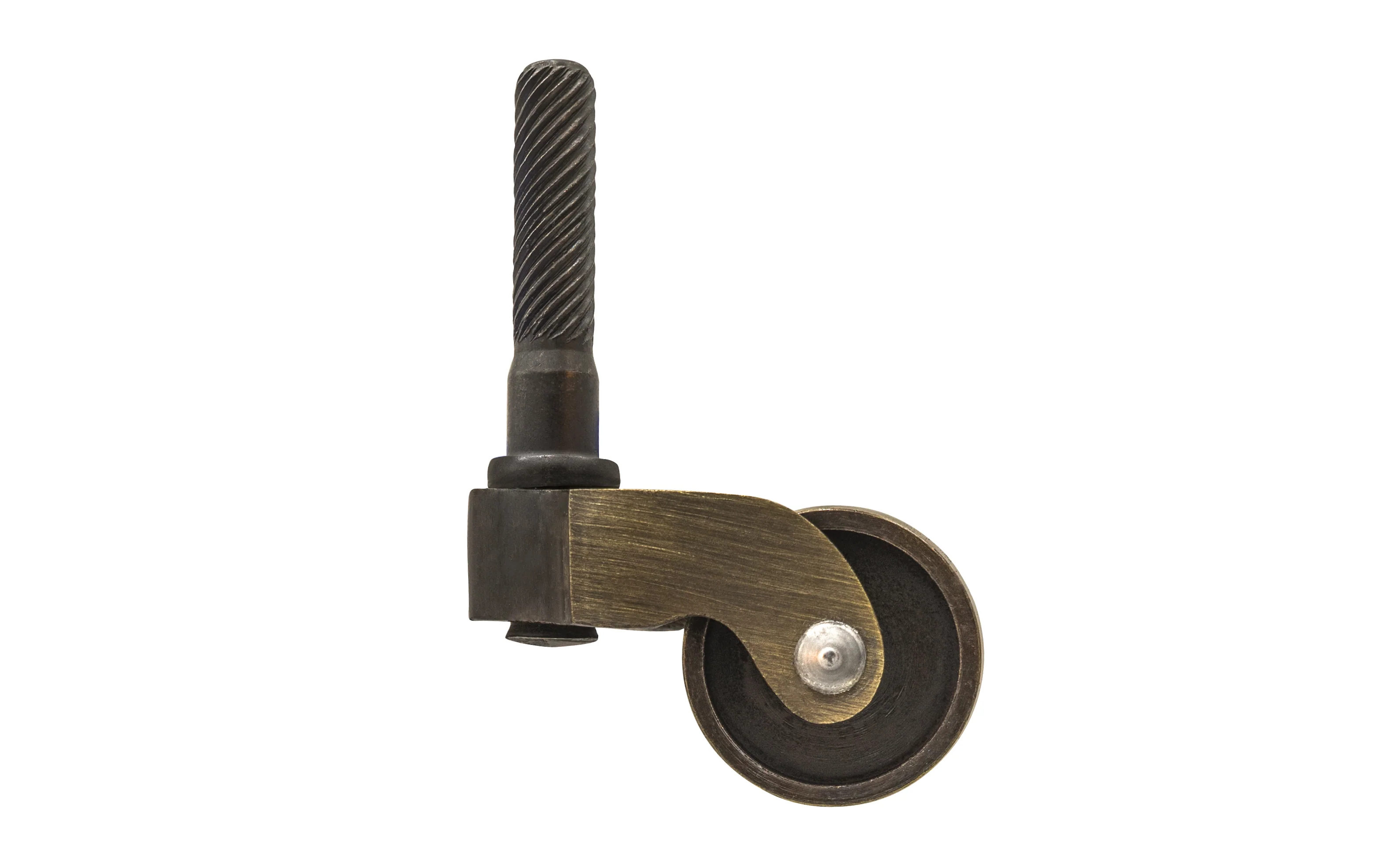 Solid Brass Stem Caster ~ 1" Wheel - Image 3