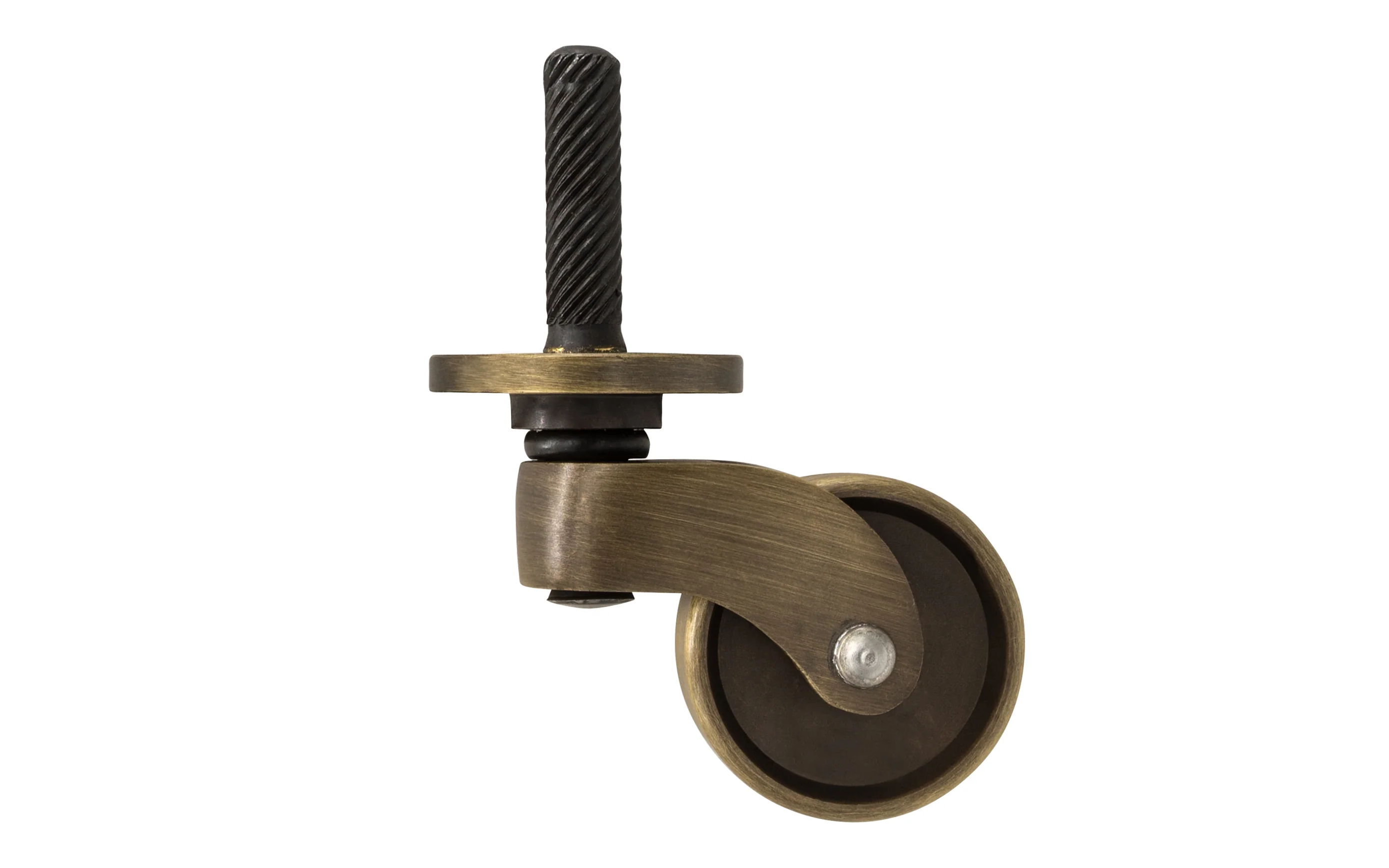 Solid Brass Stem & Plate Caster ~ 1-1/4" Wheel - Image 3