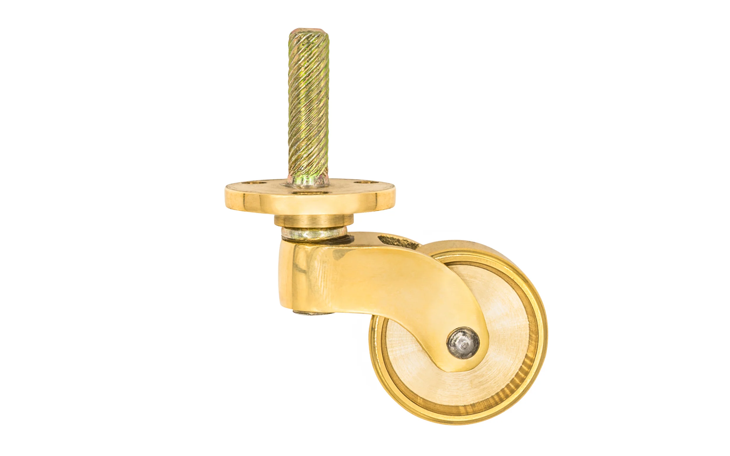 Solid Brass Stem & Plate Caster ~ 1-1/4" Wheel - Image 4