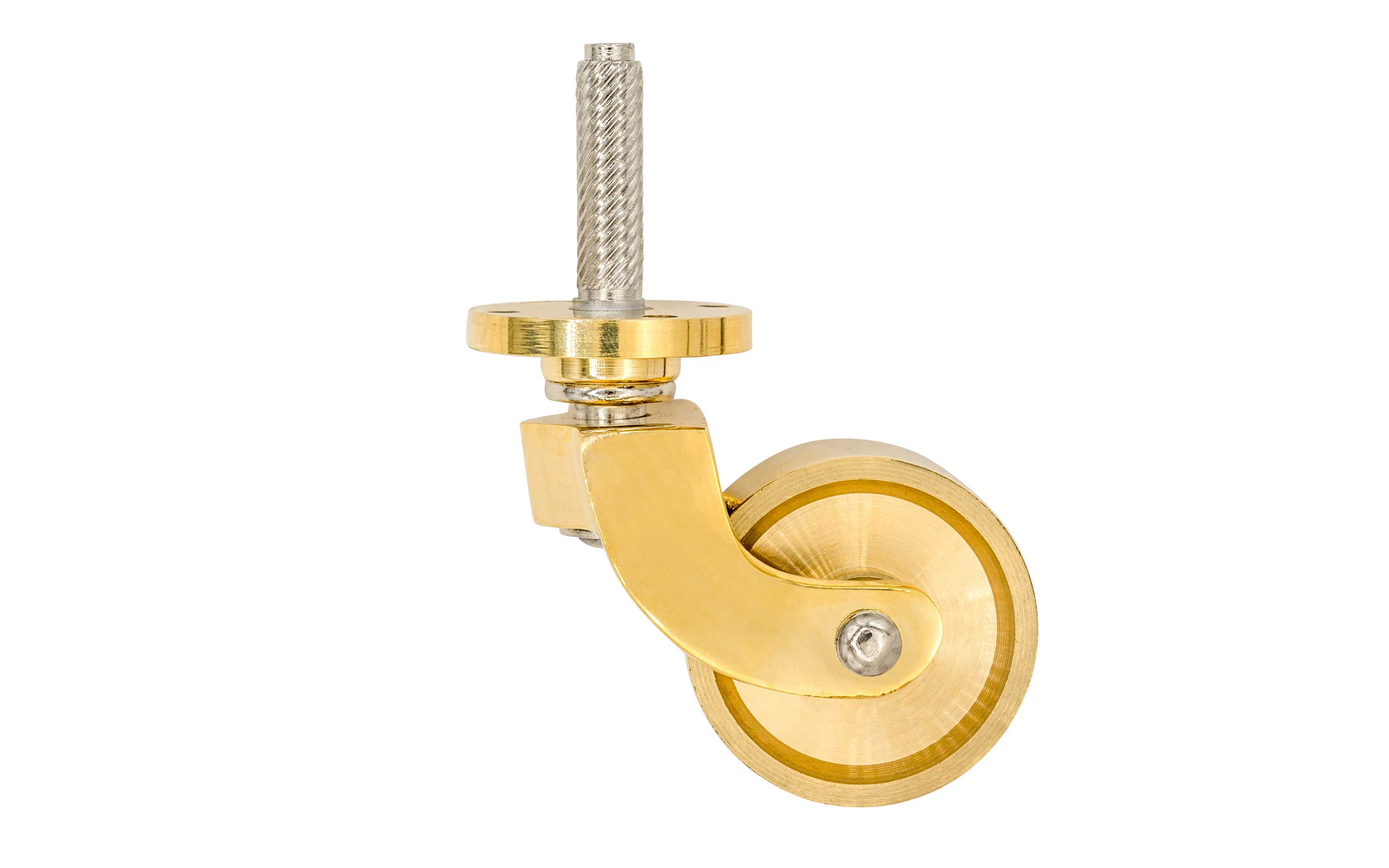 Solid Brass Stem & Plate Caster ~ 1-3/8" Wheel - Image 4