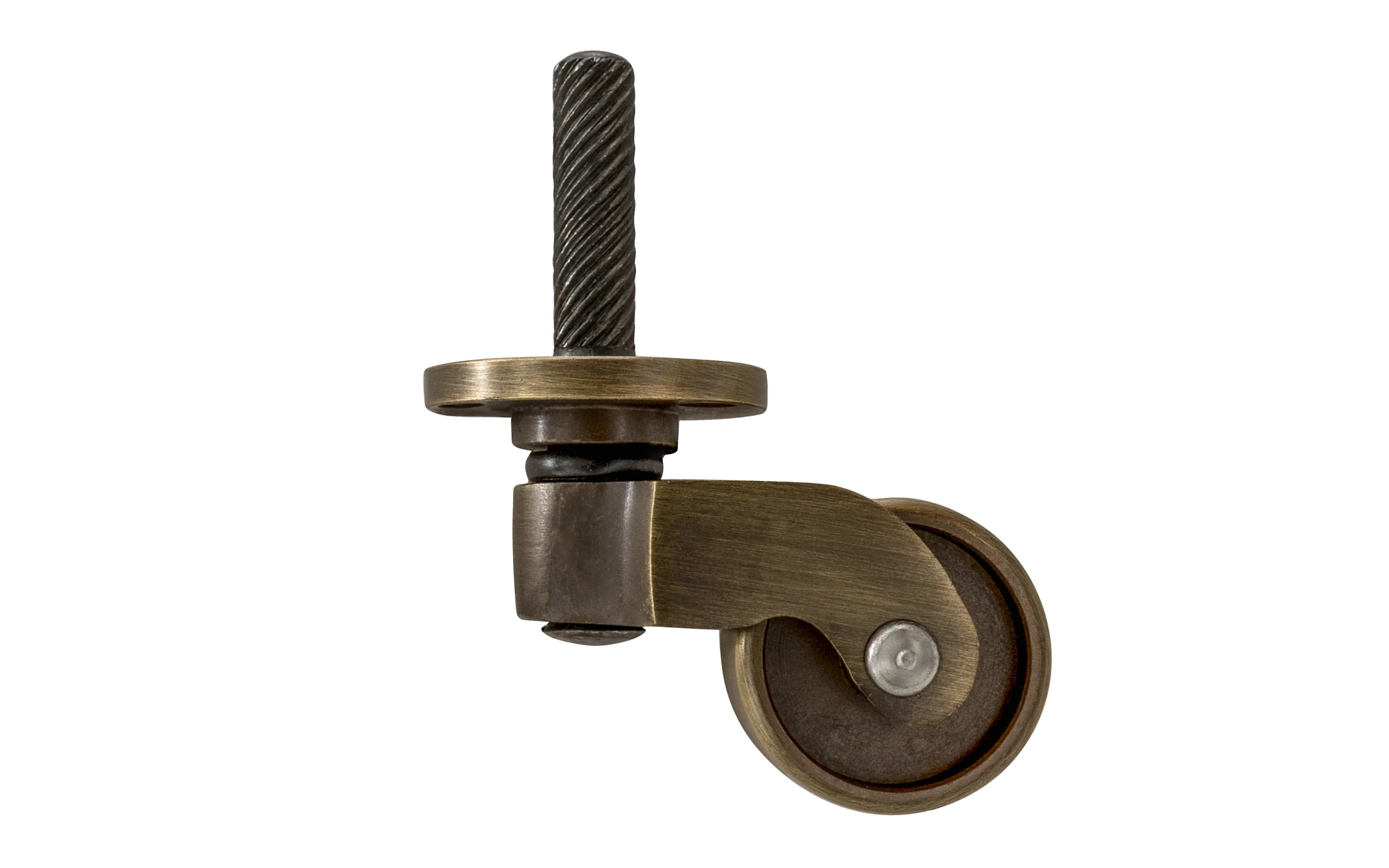 Solid Brass Stem & Plate Caster ~ 1" Wheel - Image 4