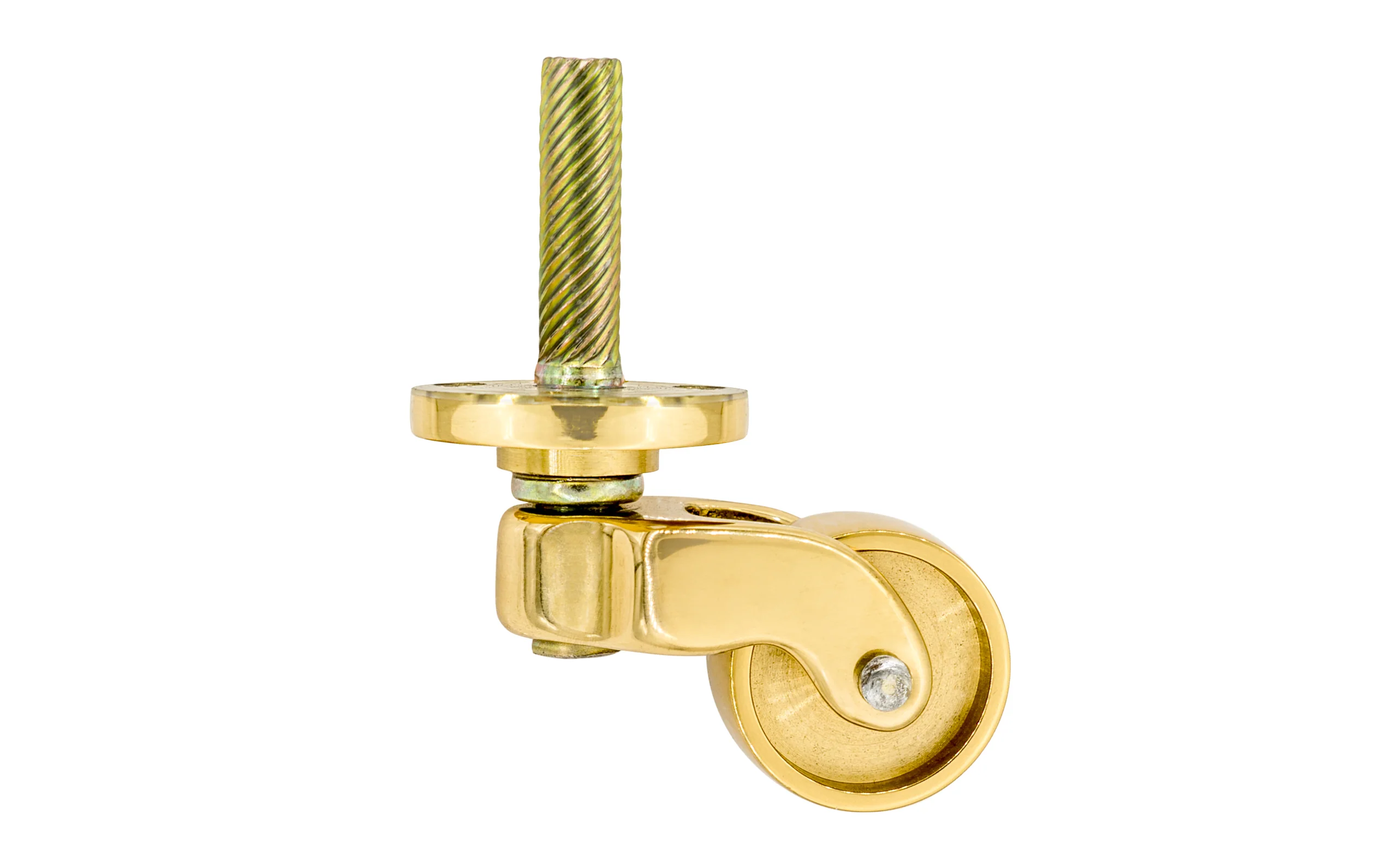 Solid Brass Stem & Plate Caster ~ 1" Wheel - Image 5