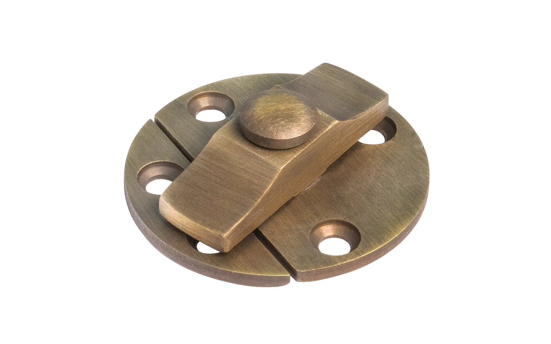 Solid Brass 1-1/2" Diameter Turn Button With Back Plates - Image 2