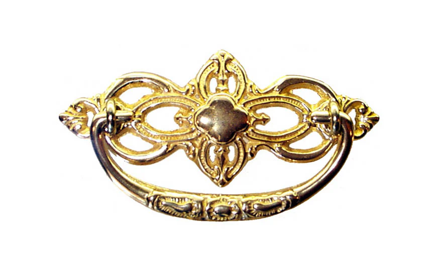 Solid Brass Victorian Drop Pull ~ 3" On Centers - Image 2