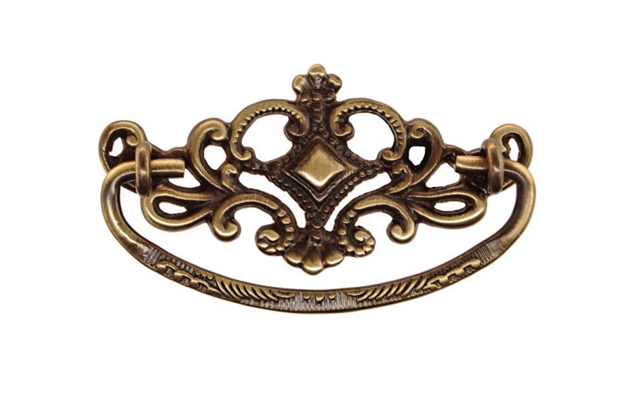 Solid Brass Victorian Drop Pull ~ 3" On Centers