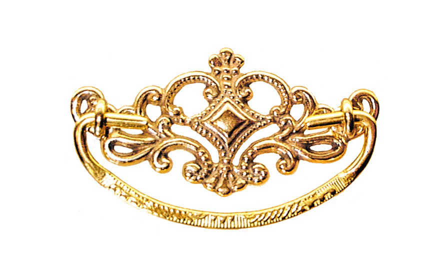 Solid Brass Victorian Drop Pull ~ 3" On Centers - Image 2