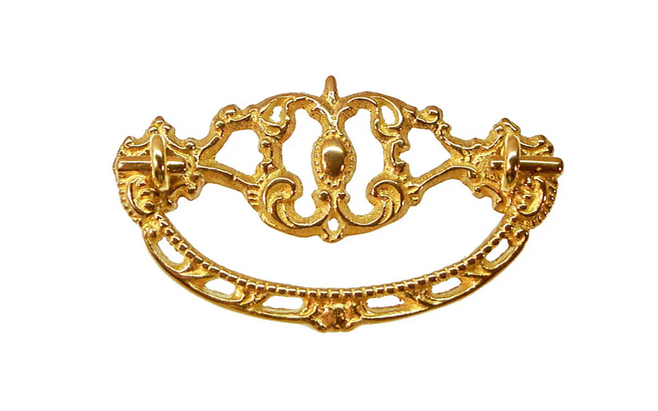 Solid Brass Victorian Drop Pull ~ 3" On Centers - Image 2
