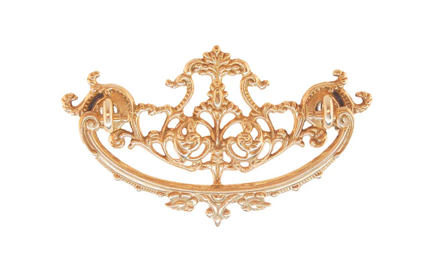 Solid Brass Victorian Drop Pull ~ 3" On Centers - Image 2