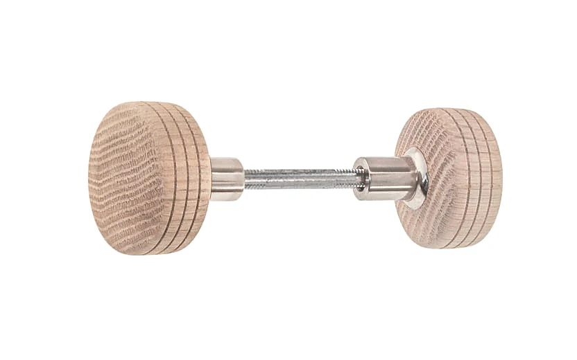 Solid Oak Wood Doorknob Set ~ Round Box Style - Image 5