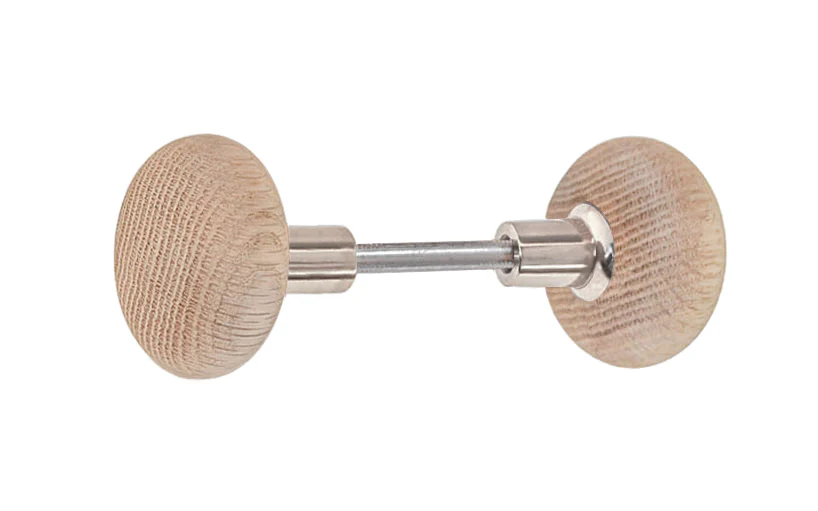 Solid Oak Wood Doorknob Set ~ Round Style - Image 5