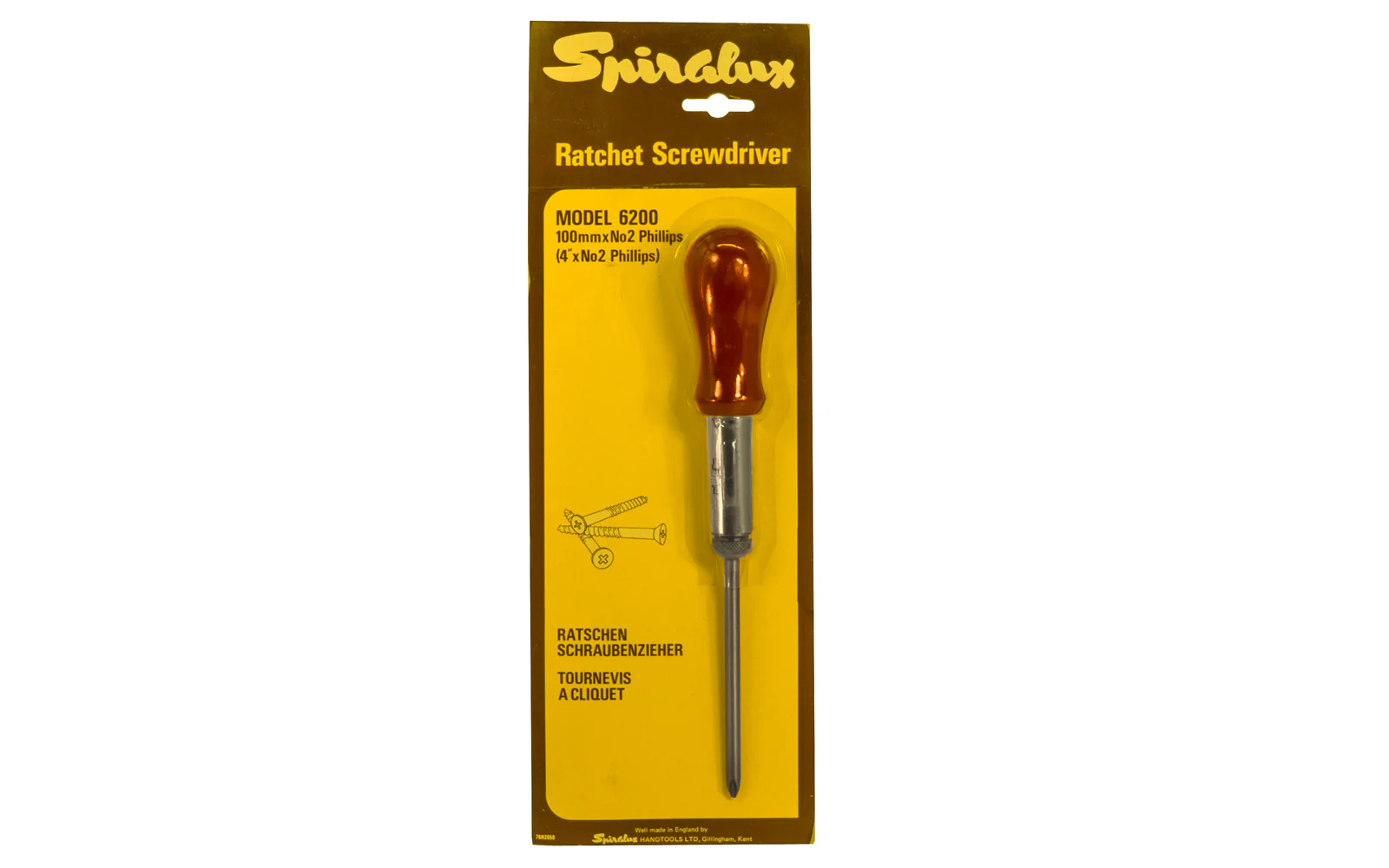 Spiralux 4" Ratcheting Screwdriver ~ No. 2 Phillips