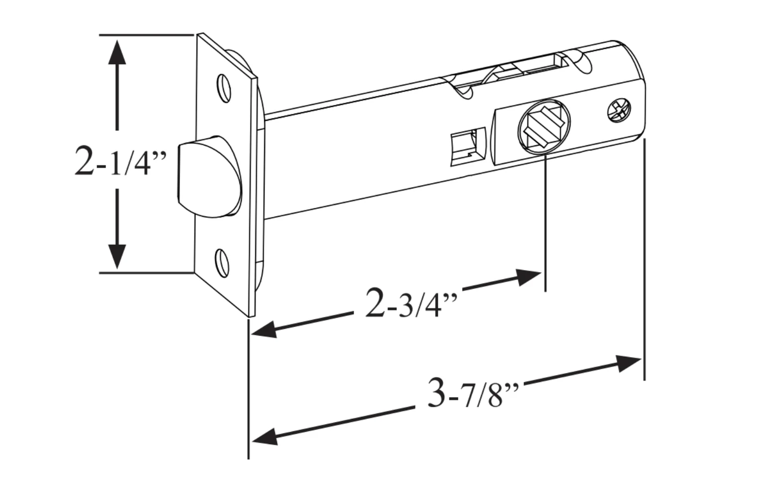 Classic Spring Latch for Doors (Passage) ~ 2-3/4" Backset - Image 3