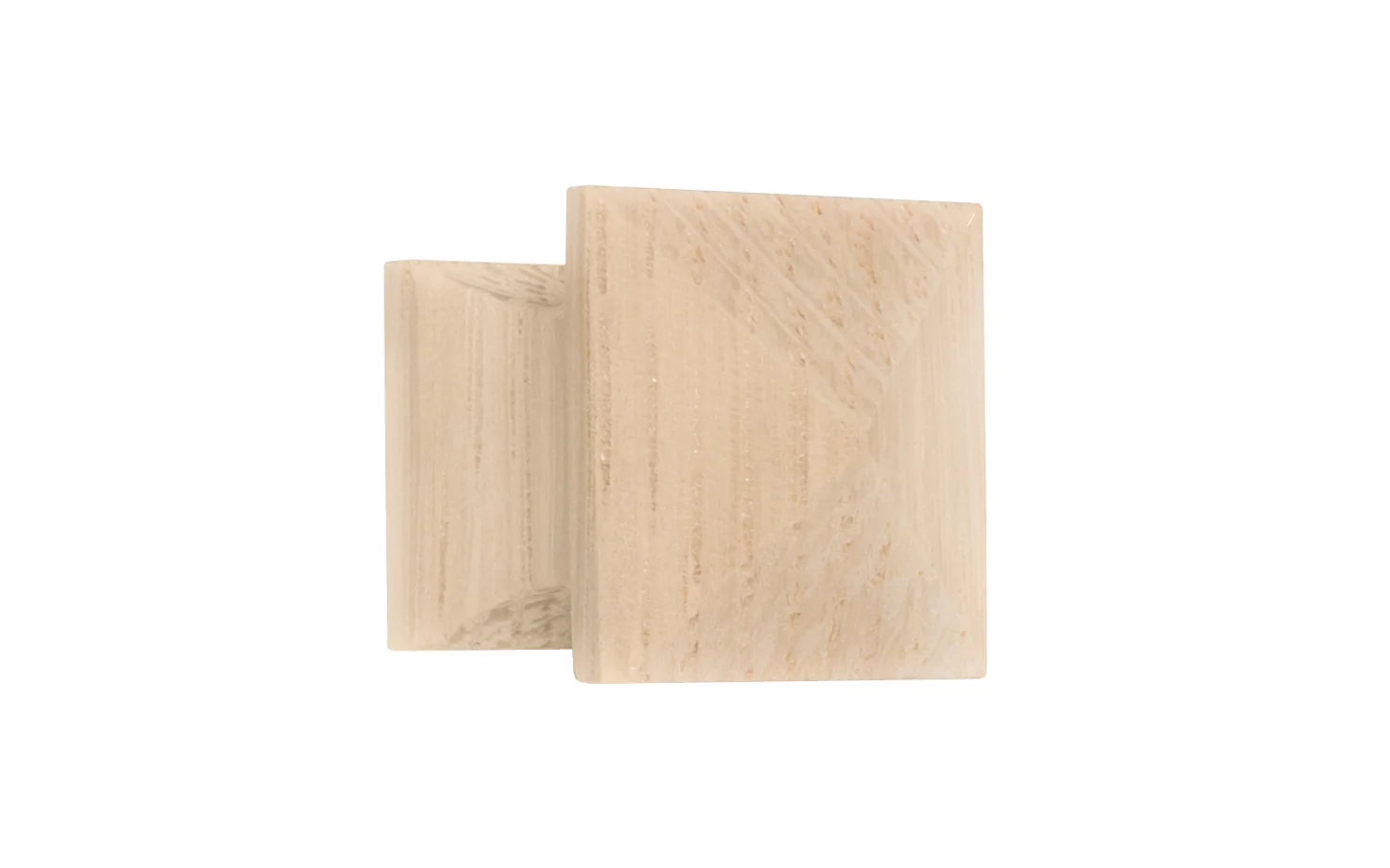 Oak Wood Pyramid Cabinet Knob - Image 3