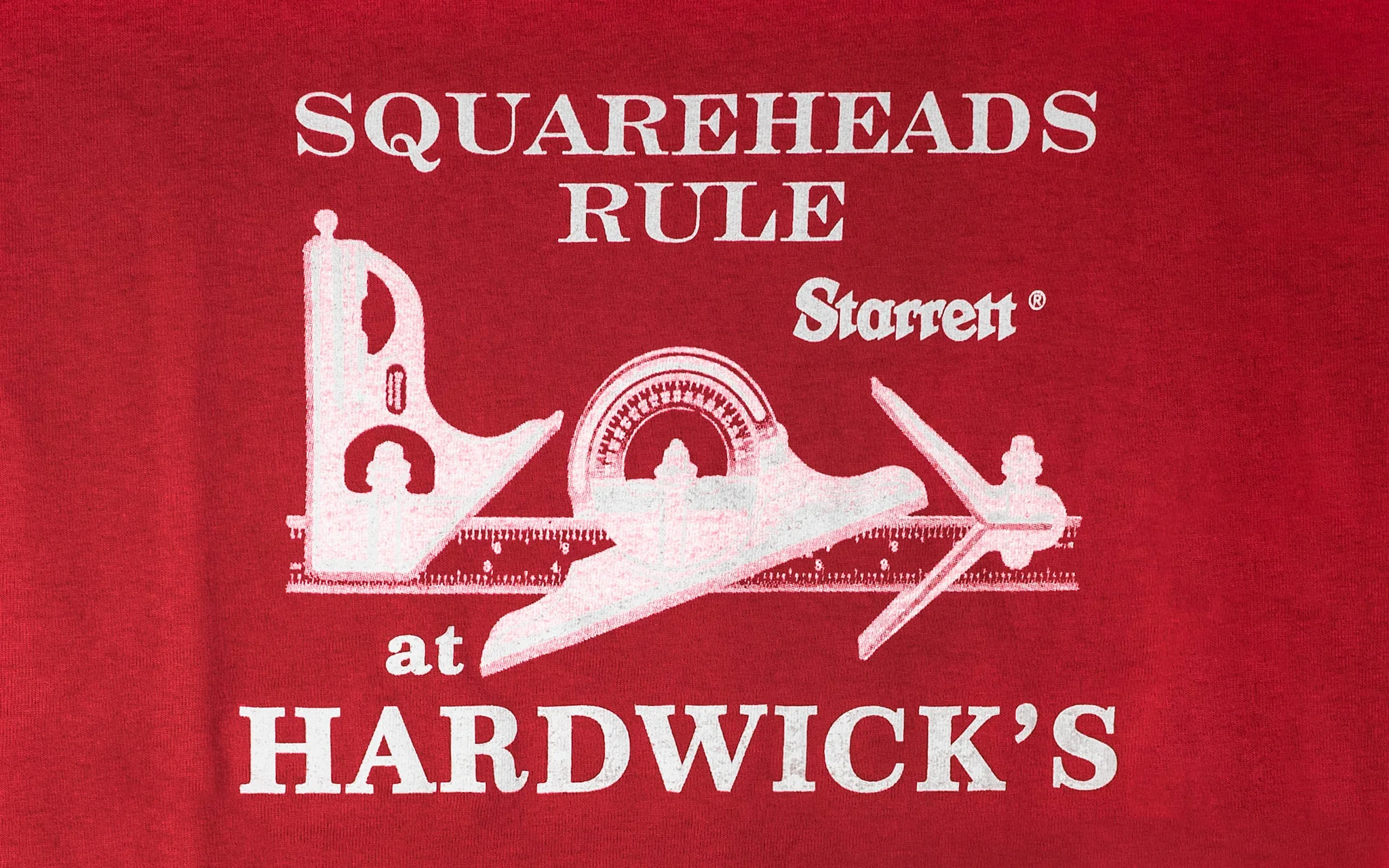 "Squareheads Rule at Hardwick's" T-Shirt ~ Rich Red - Image 2