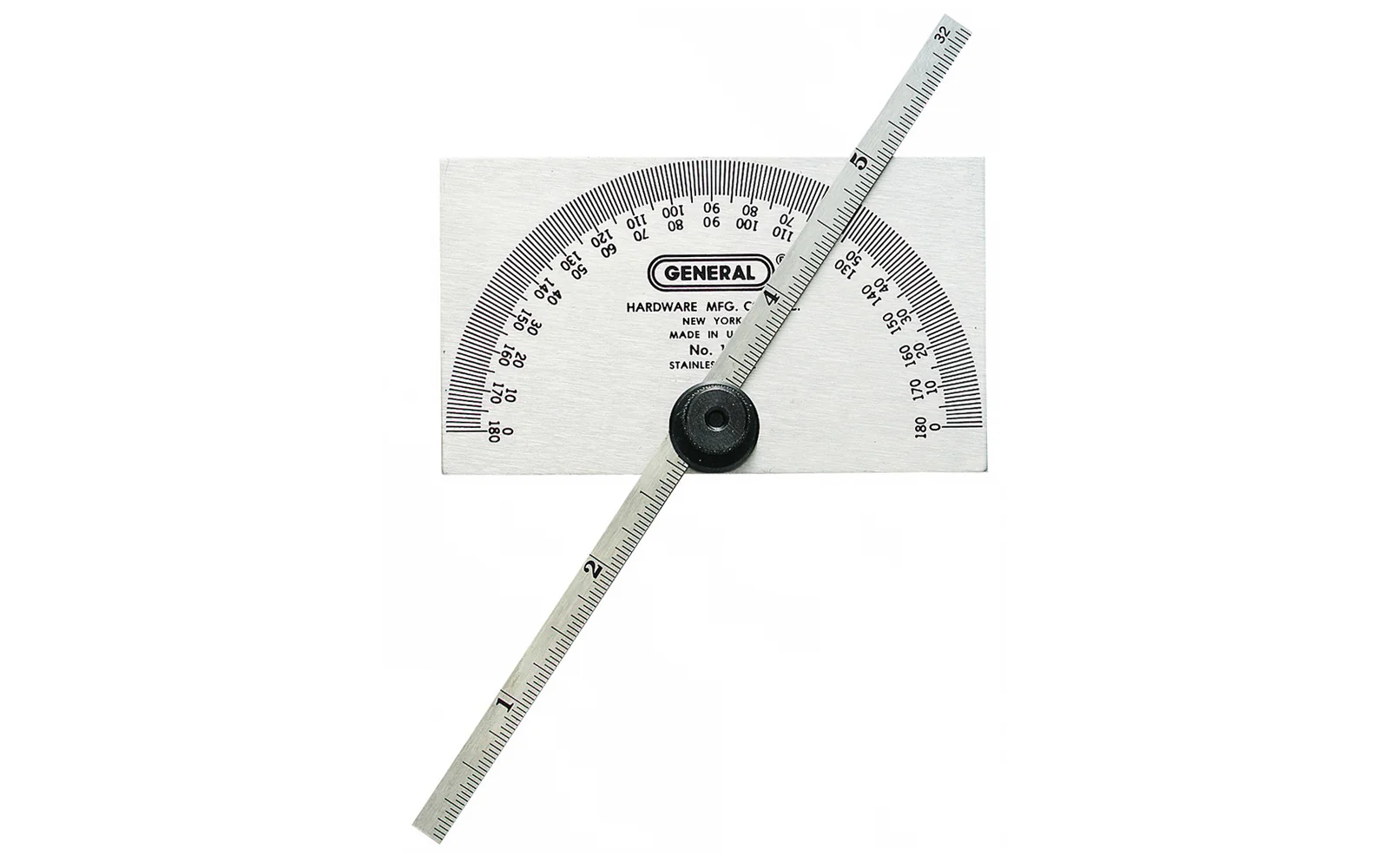 Stainless Steel Protractor & Depth Gauge ~ Square Head