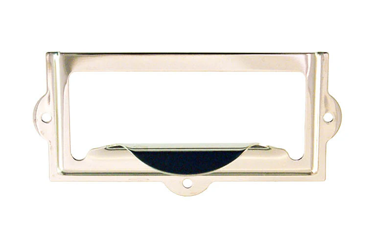 Stamped Brass Label Holder with Pull ~ 3-1/8" x 1-1/2" - Image 3