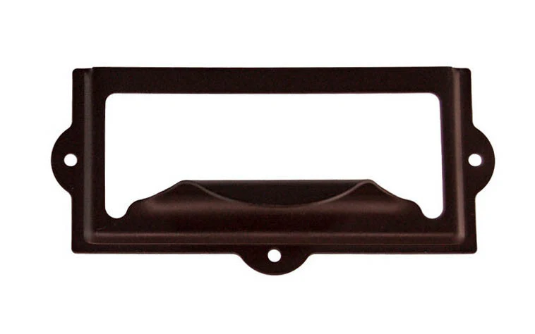 Stamped Brass Label Holder with Pull ~ 3-1/8" x 1-1/2" - Image 4