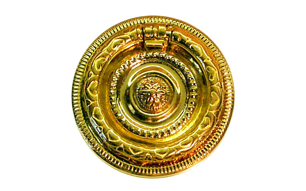 Stamped Brass Ornate Ring Pull ~ Larger Size - Image 2