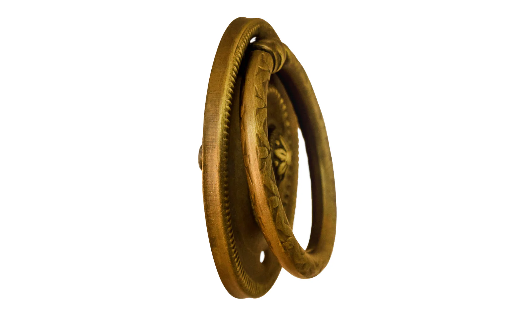Stamped Brass Ornate Ring Pull ~ Larger Size - Image 3