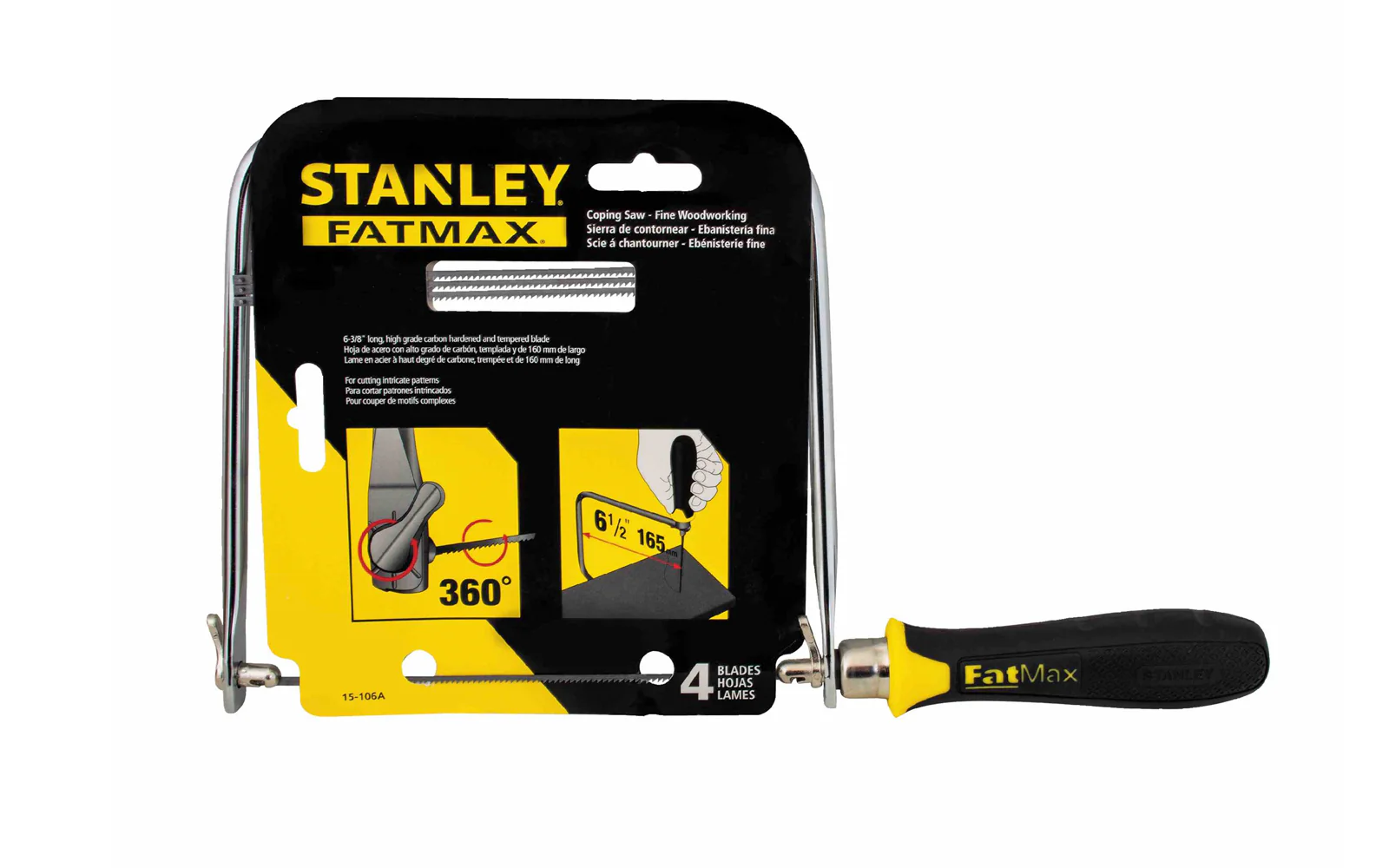 Stanley FatMax Coping Saw With Four Blades ~ 15-106A - Image 2