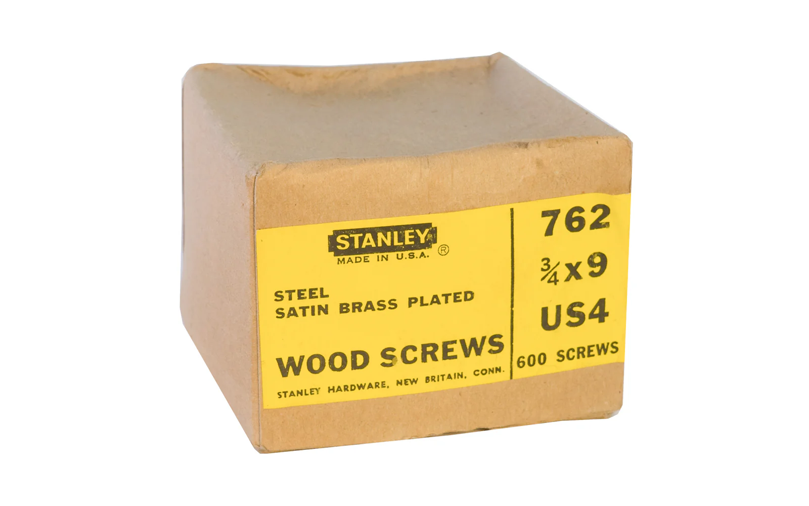 Stanley #9 x 3/4" Satin Brass Plated Steel Wood Screws - 600 pcs