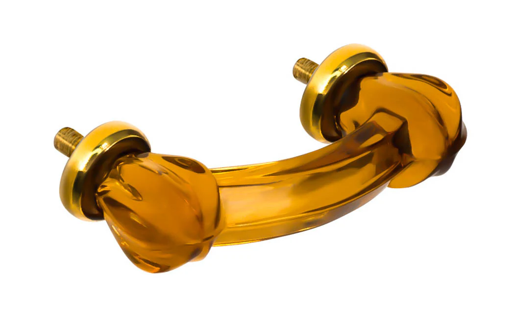 Star-Shaped Glass Drawer Pull ~ Amber