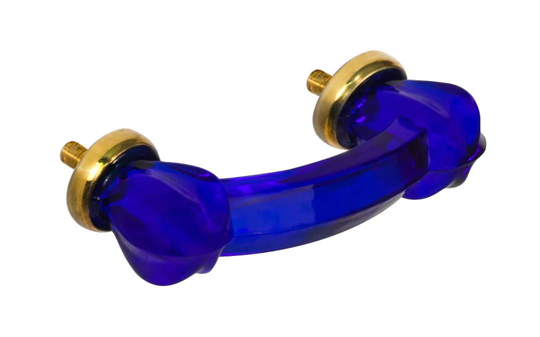 Star-Shaped Glass Drawer Pull ~ Cobalt Blue