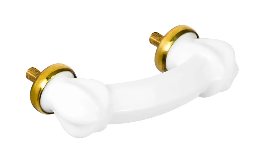 Star-Shaped Glass Drawer Pull ~ White